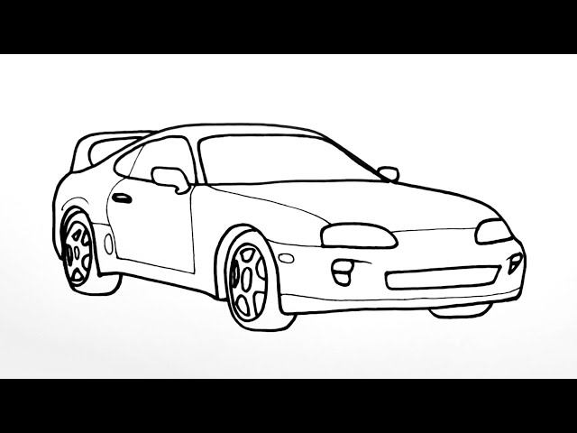 How to draw a toyota supra a easy step by step toyota car drawing