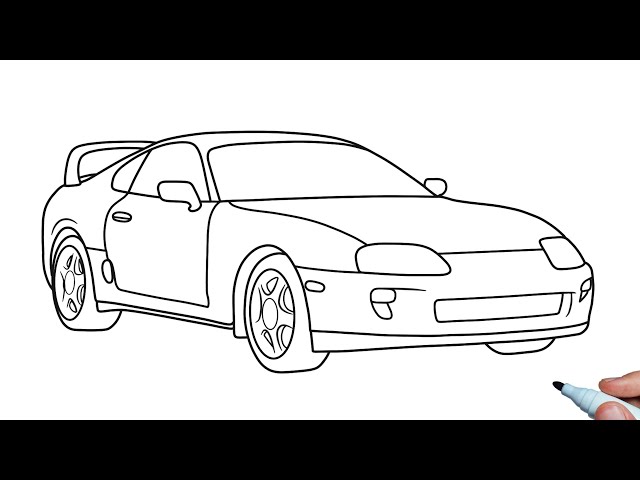 How to draw a toyota supra a step by step