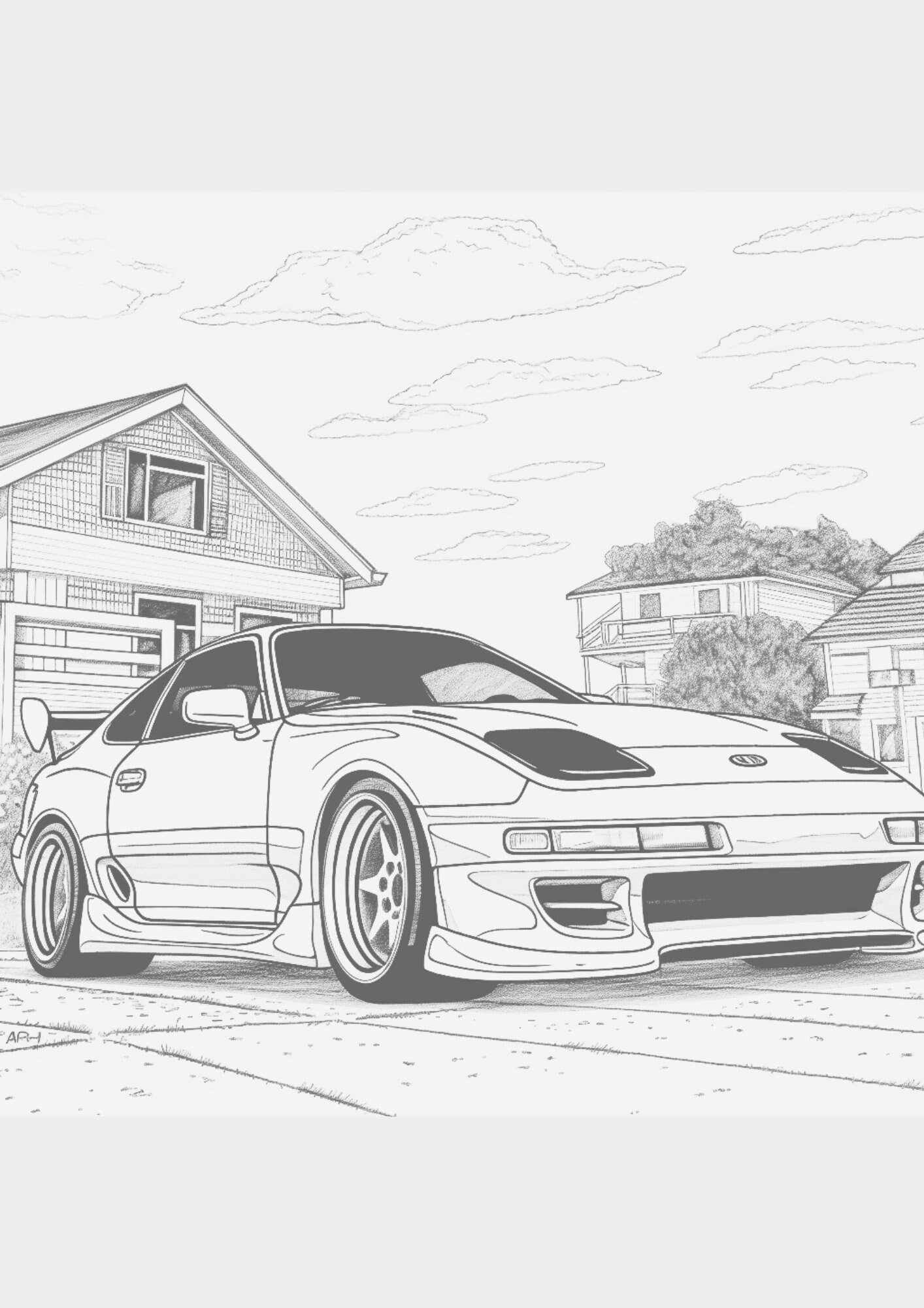 Toyota supra mk with pages of meticulously designed supra mk coloring pages instant download