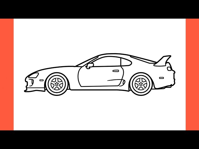 How to draw a toyota supra a easy drawing toyota supra k iv rz jza car step by step