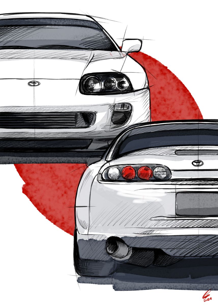 Toyota supra mk poster picture metal print paint by linda rosenau