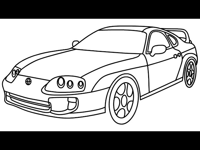 How to draw toyota supra k easy step by step