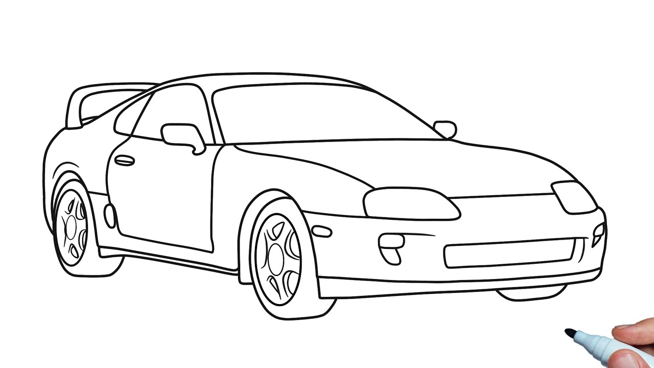 How to draw a toyota supra a step by step