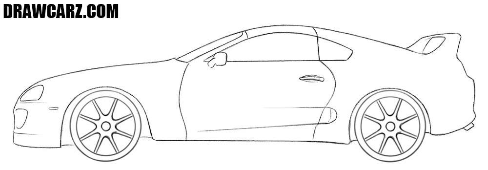 How to draw a toyota supra