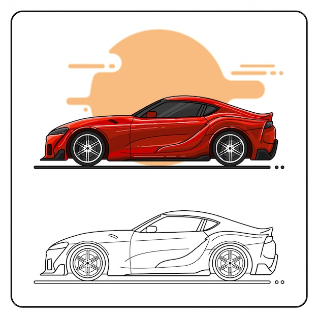 Toyota supra mk coloring page vectors illustrations for free download