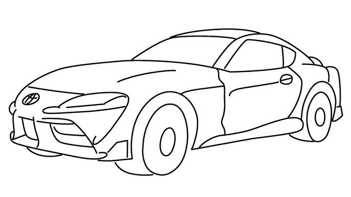 How to draw toyota gr supra front step by step for beginners