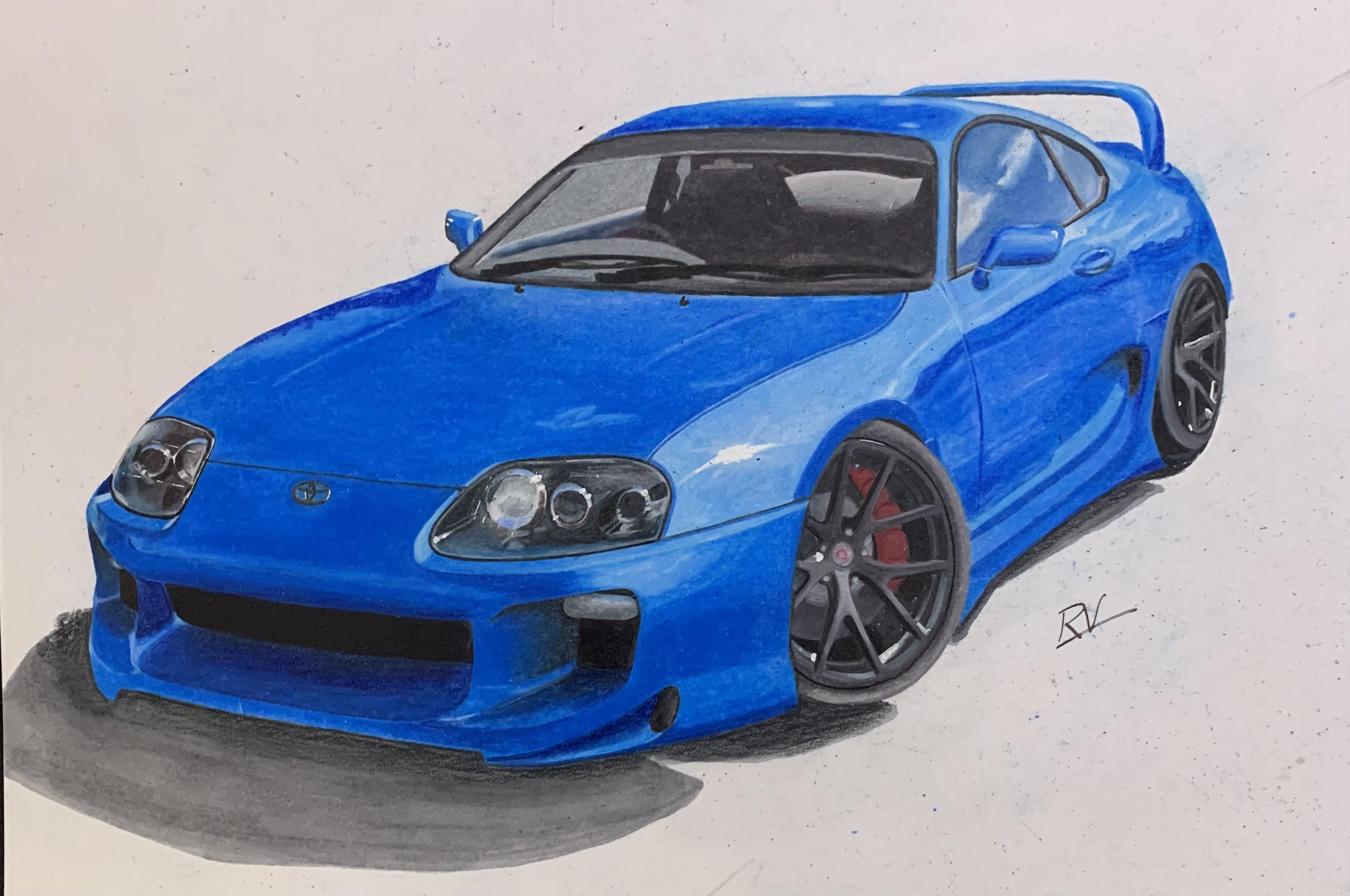 My colored pencil drawing of a supra rjdm