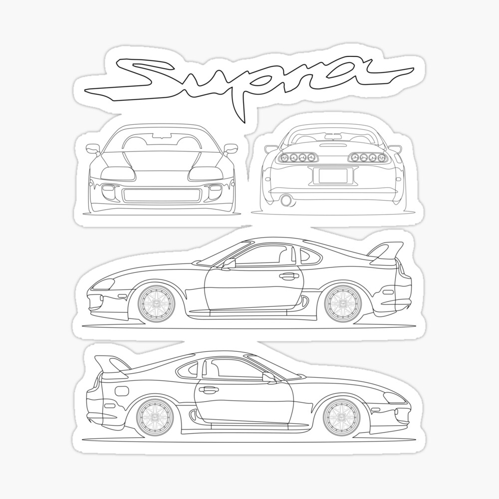 Toyota supra mk iv blueprint stance poster for sale by dygus