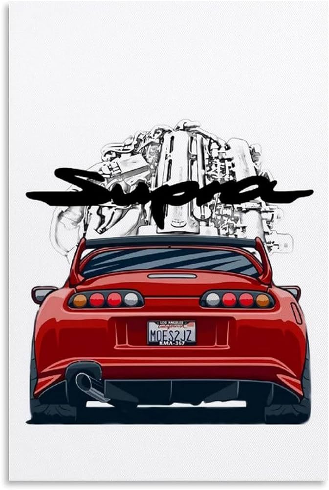 Linshen jdm car poster supra mk canvas wall art poster wall art picture print morn family bedroom cor poster xcm home kitchen