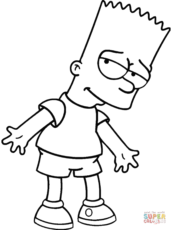 Bart simpson coloring page free printable coloring pages
