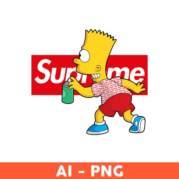 Bart simpson supreme png cartoon png supreme logo png bar