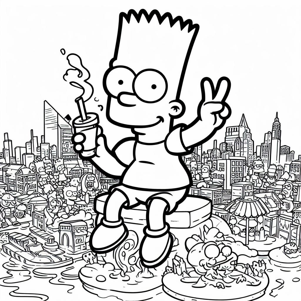 Bart simpson coloring pages instant download