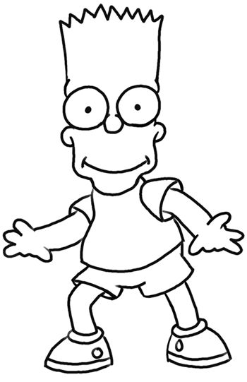 How to draw bart simpson from the simpsons step by step drawing lson cartoon coloring pag kids printable coloring pag simpsons drawings