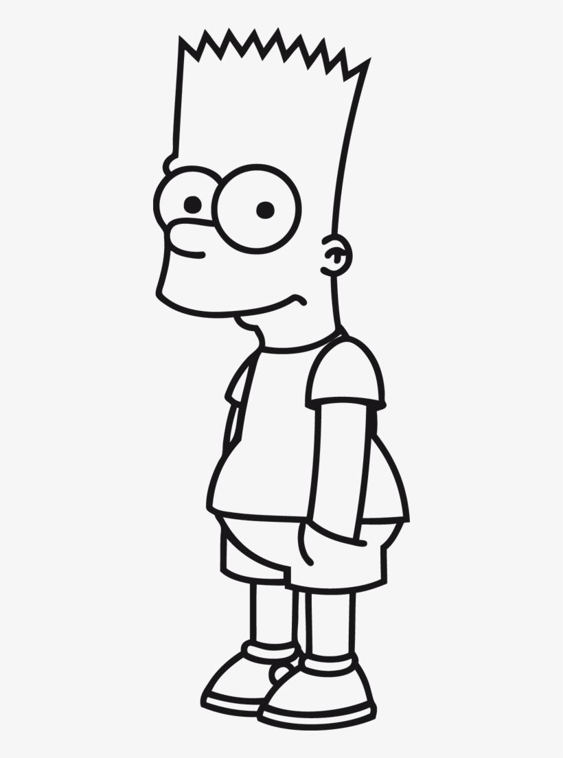 The simpsons clipart black and white