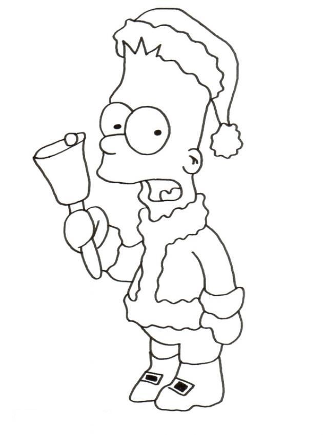 Simpsons christmas coloring pages