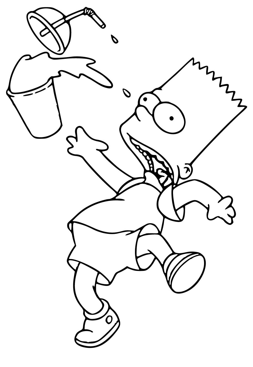 Free printable bart simpson cocktail coloring page sheet and picture for adults and kids girls and boys