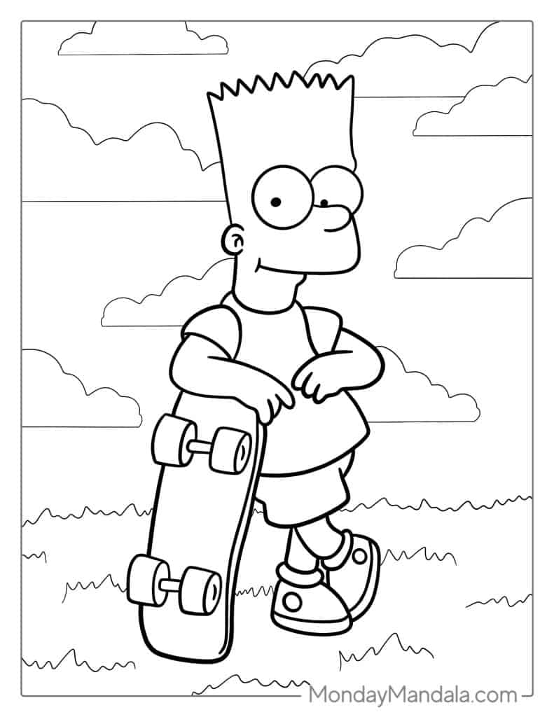 Simpsons coloring pages free pdf printables