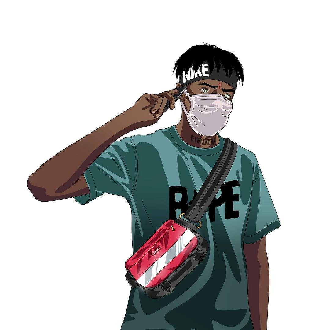 Download bape supreme dope cartoon wallpaper