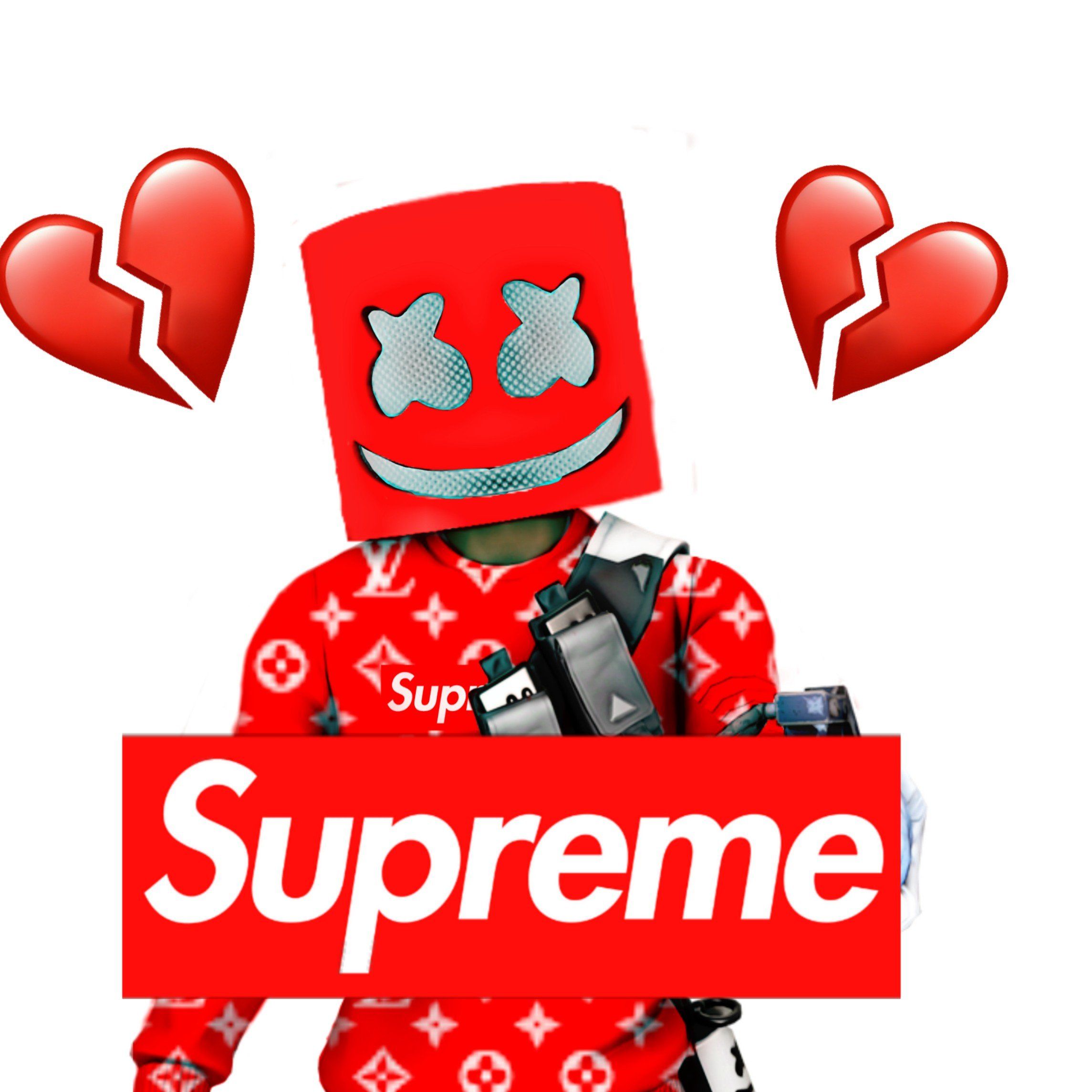 Supreme marshmello fortnite wallpapers