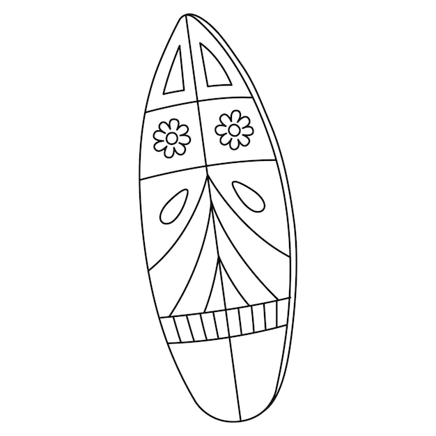 Premium vector a cute and funny coloring page of a surfboard provides hours of coloring fun for children color this page is very easy suitable for little kids and toddlers