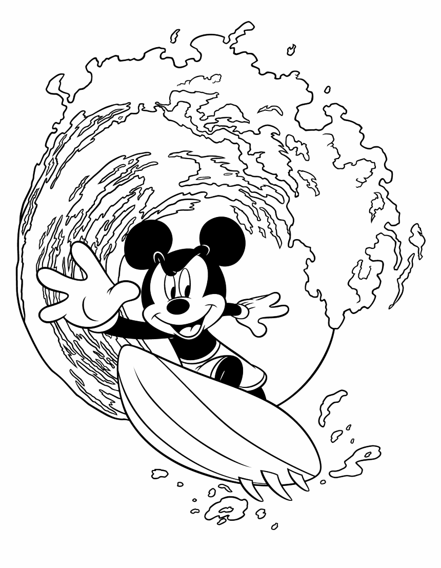 Surfing coloring pages