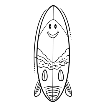 Coloring page of a happy surfboard outline sketch drawing vector surfboard drawing surfboard outline surfboard sketch png and vector with transparent background for free download