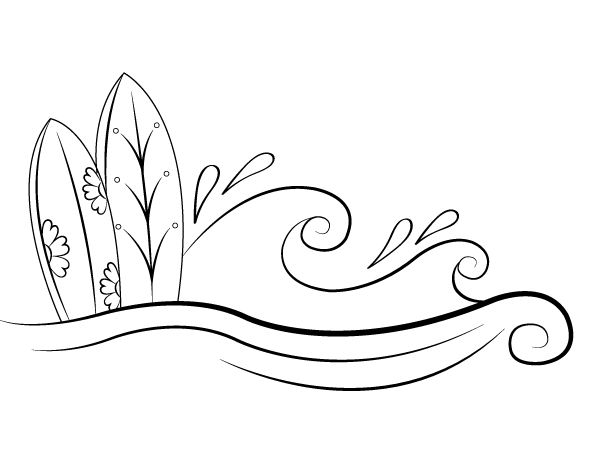 Printable surfboards coloring page