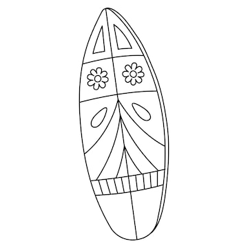 Premium vector a cute and funny coloring page of a surfboard provides hours of coloring fun for children color this page is very easy suitable for little kids and toddlers