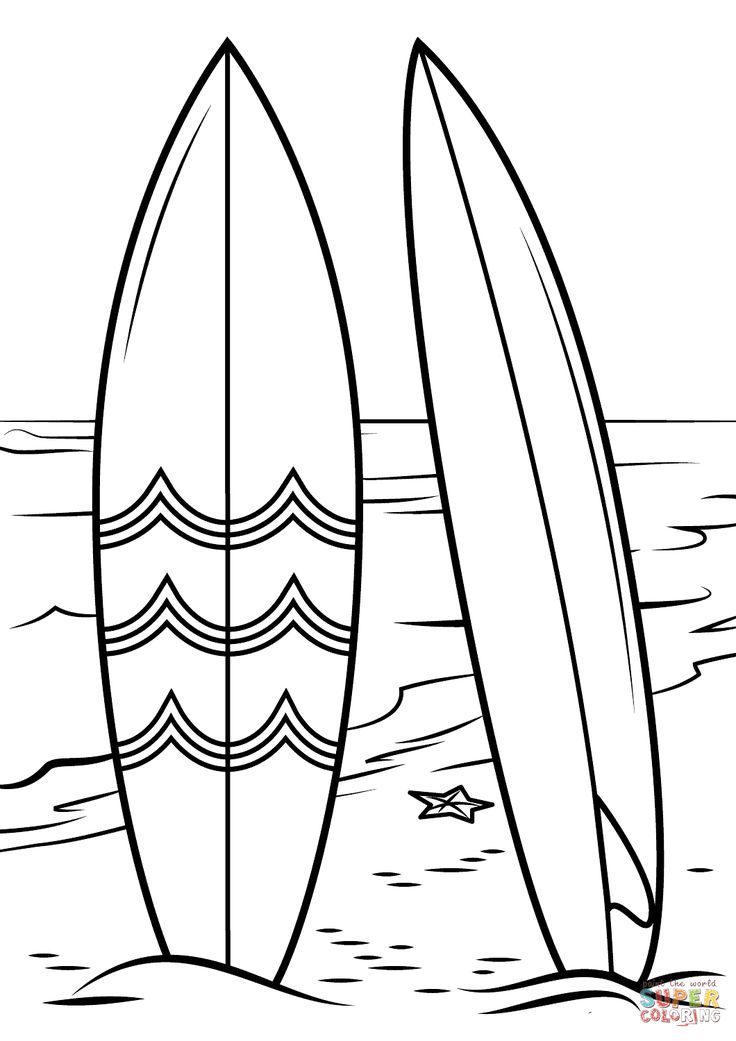 Glumme surf drawing surfboard drawing beach coloring pages