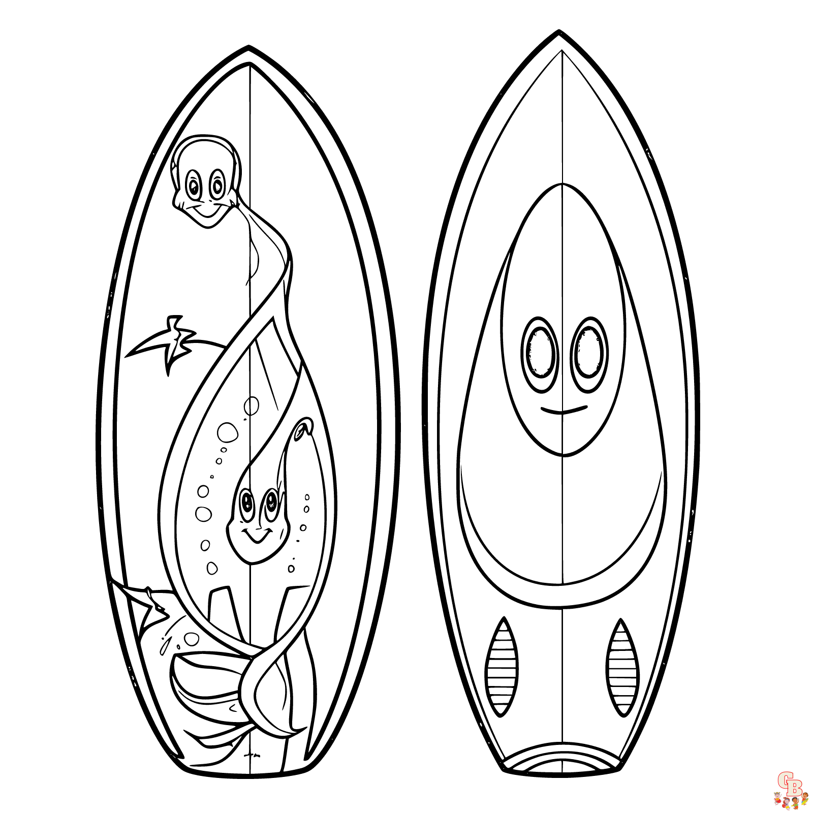 Printable surfboard coloring pages free for kids and adults