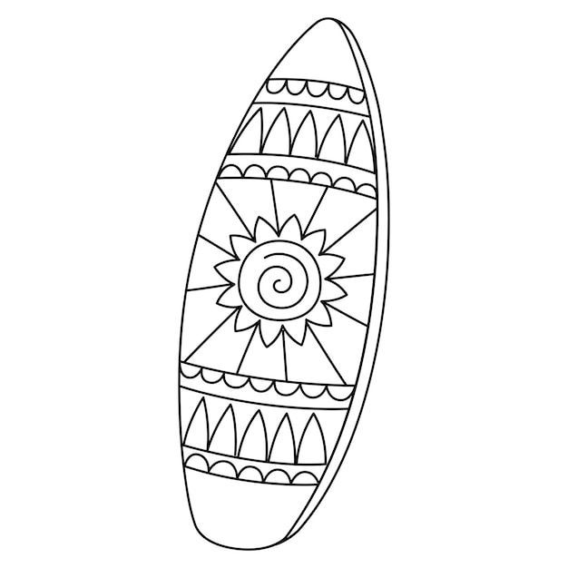 Premium vector a cute and funny coloring page of a surfboard provides hours of coloring fun for children color this page is very easy suitable for little kids and toddlers