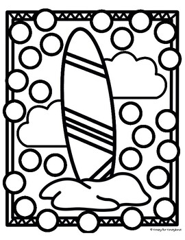 Beach coloring dauber printables booklet