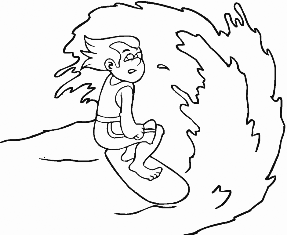 Surfing coloring pages