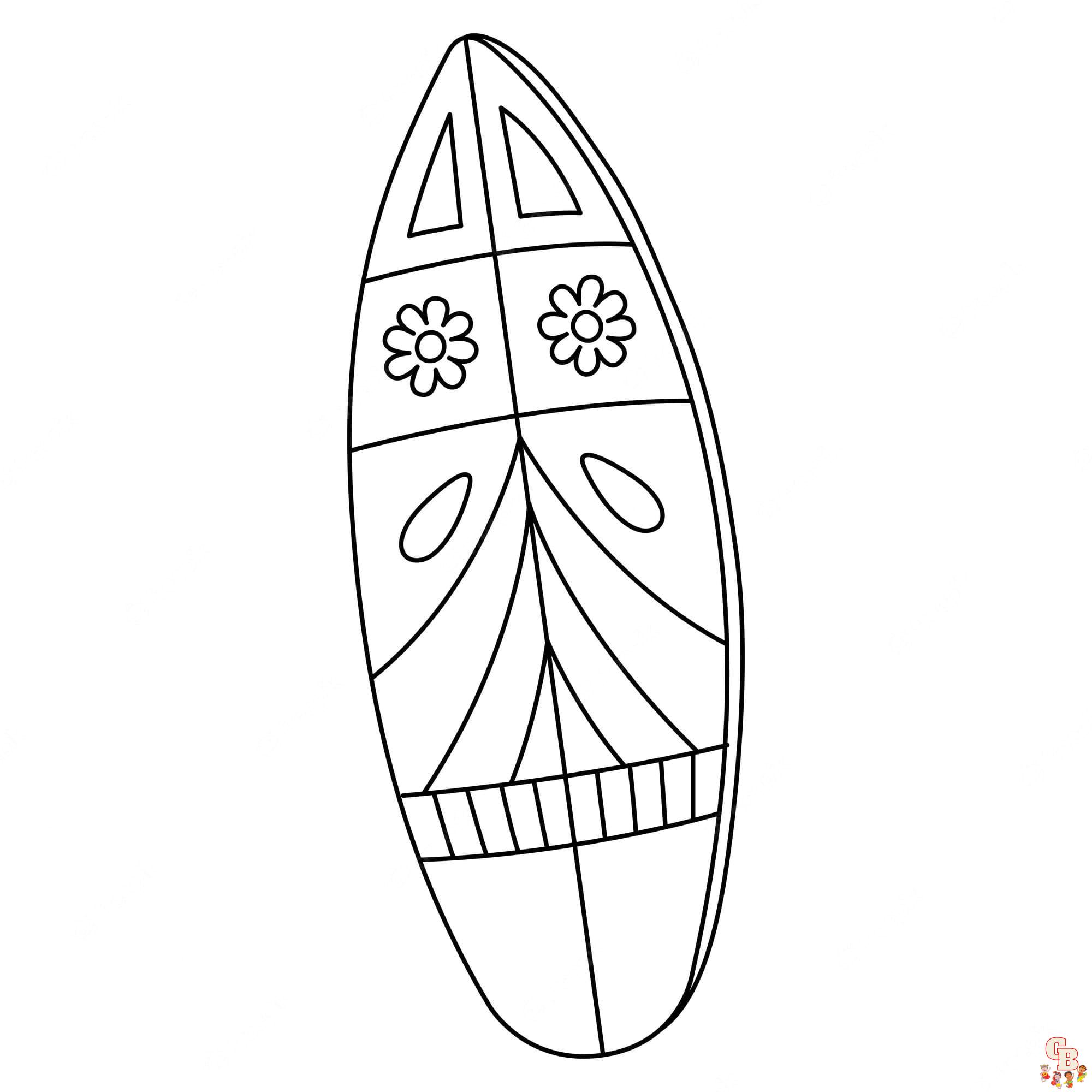 Printable surfboard coloring pages free for kids and adults