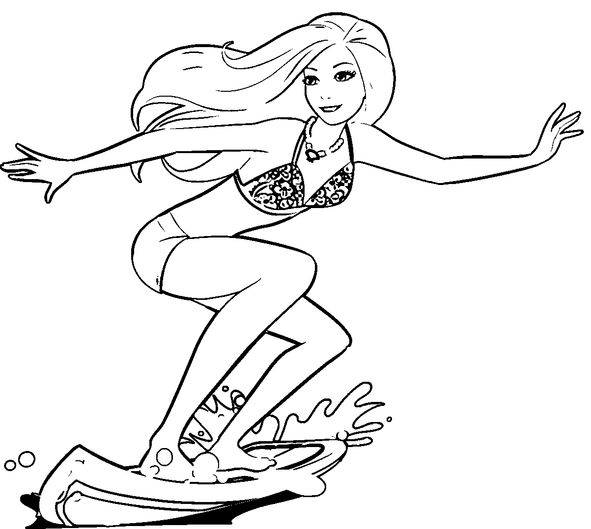 Surfing coloring pages