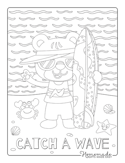 Free summer coloring pages for kids adults