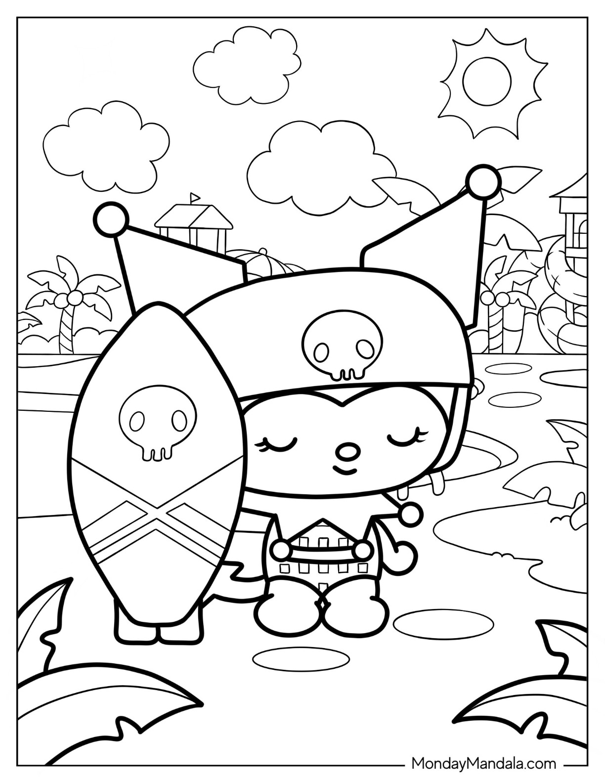 Sanrio coloring pages free pdf printables