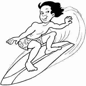 Surfer boy coloring sheet