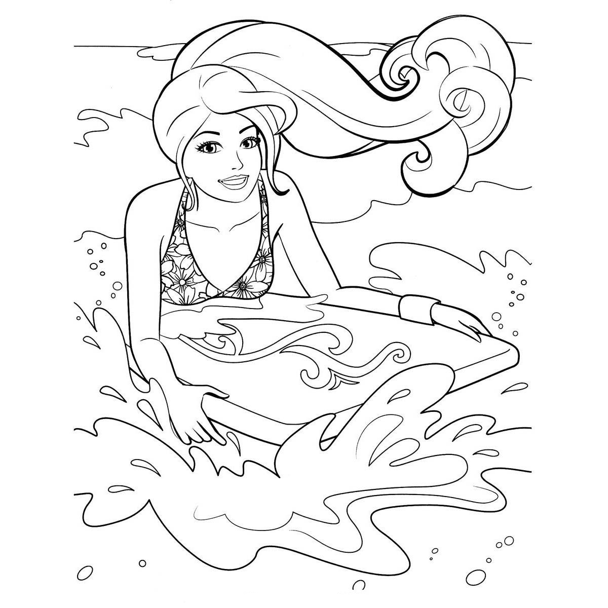 Surfing coloring pages