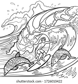 Surfing coloring page images stock photos d objects vectors