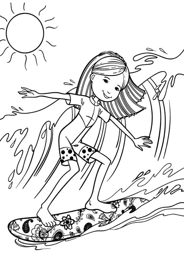 Surfing coloring pages