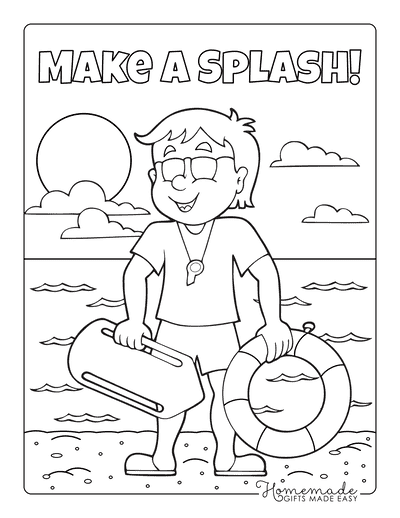 Free summer coloring pages for kids adults