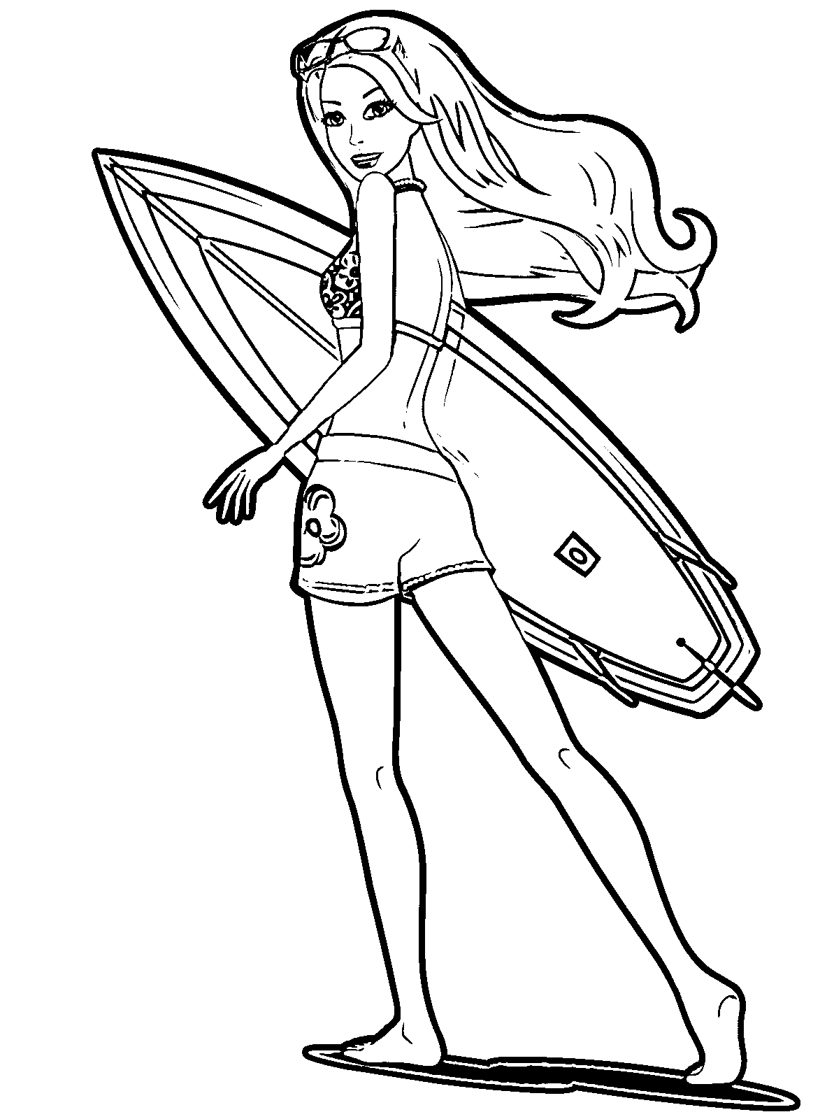 Surfing coloring pages