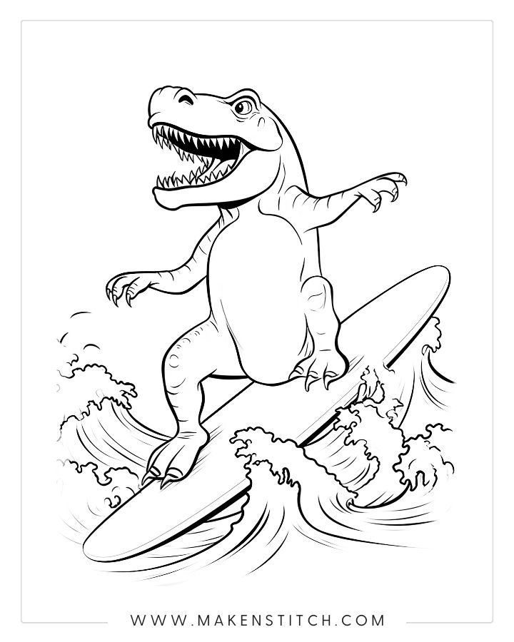 Coloring pages dinosaur theme for kids and adults