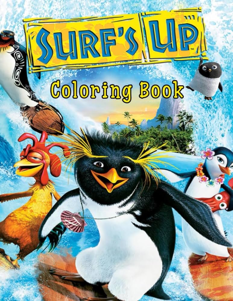 Surfs up coloring book jumbo colouring pages for kids and adults henry diggory books