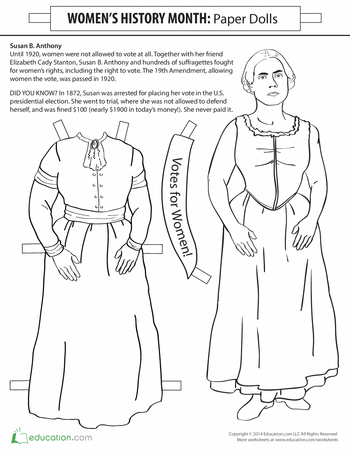 Susan b anthony for kids worksheet education american heritage girls susan b anthony women history month activities