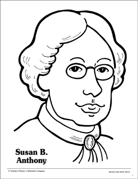 Susan b anthony portrait pattern printable coloring pages