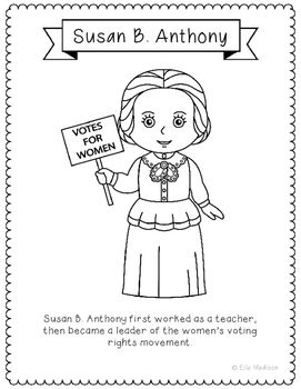 Celebrate the legacy of susan b anthony with a fun coloring page