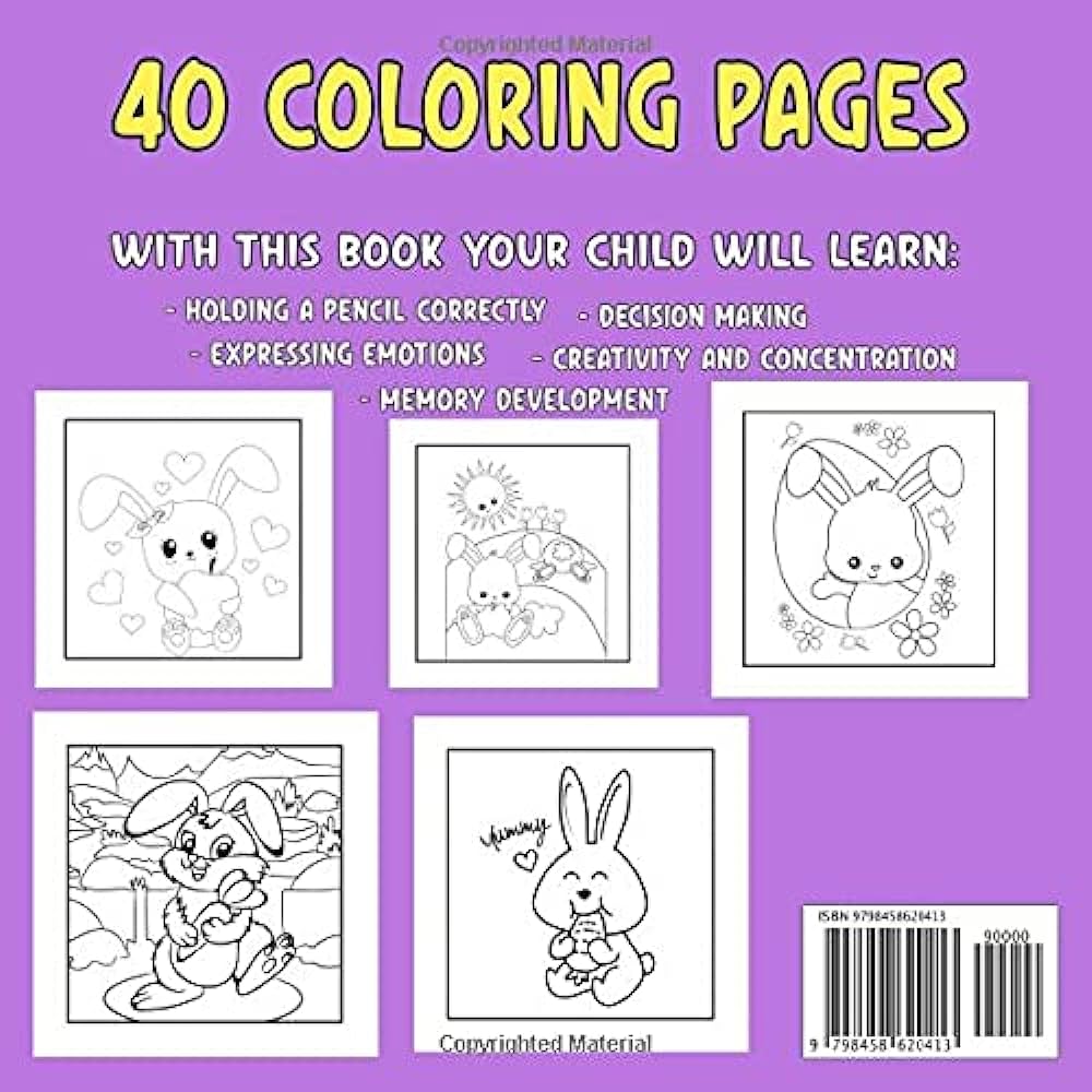 Rabbit coloring book for kids ages