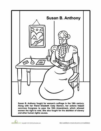 Susan b anthony coloring page susan b anthony coloring pages women in history